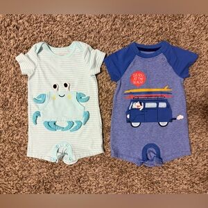 Cat & Jack Aqua and Navy Kids Bodysuits Set